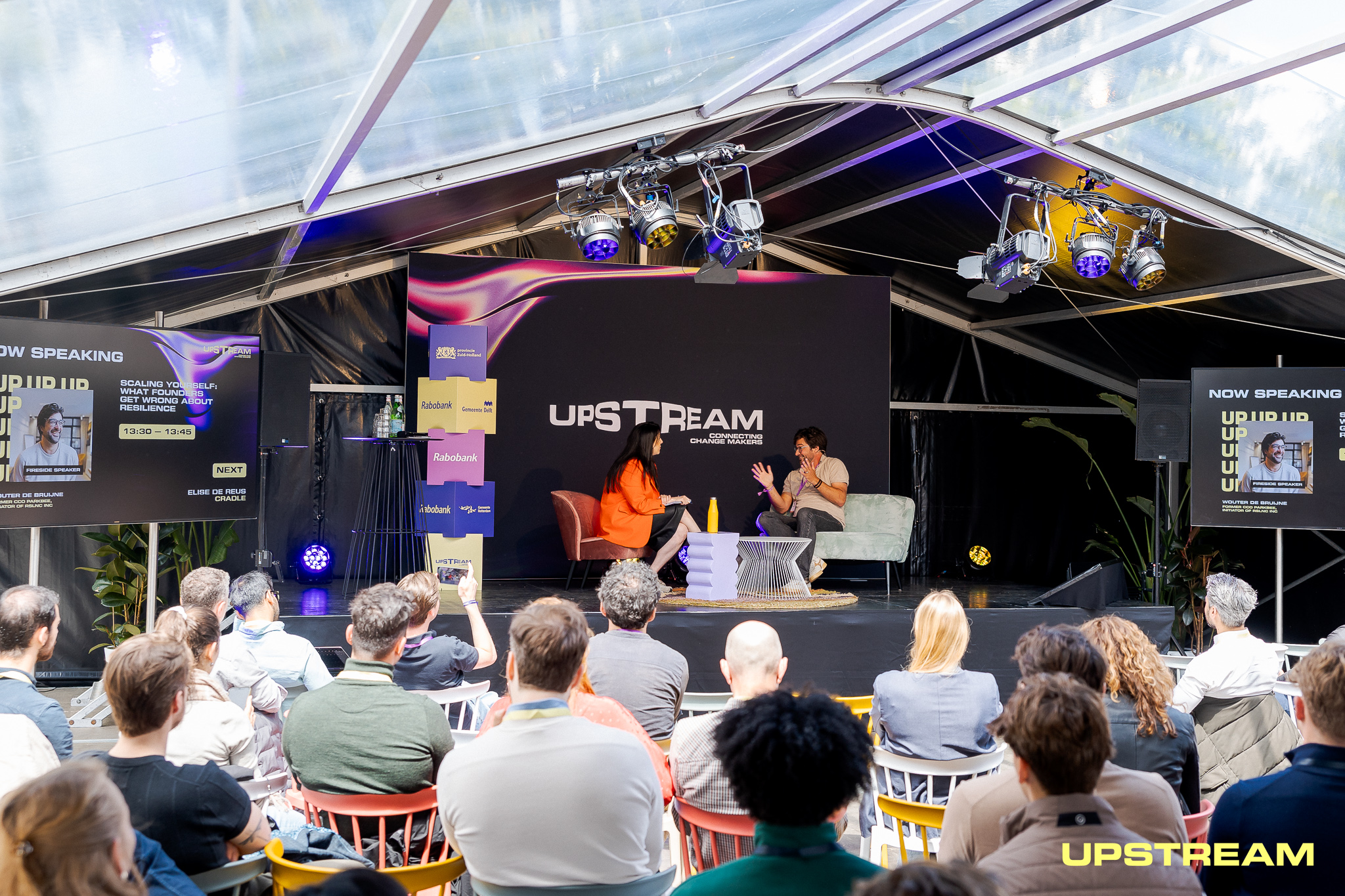 Wouter de Bruijne speaking at Upstream Festival